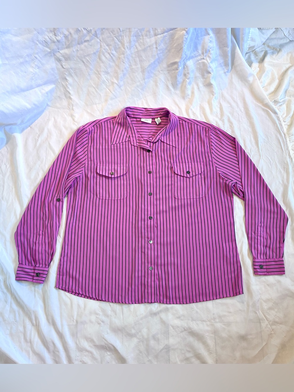 Covington Striped Button Up Blouse